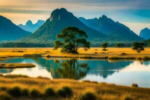 de yangtze flod i Kina. ai-genererad foto