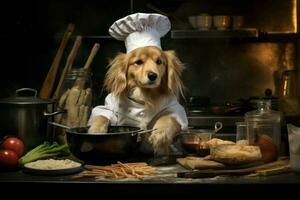 envis kock hund matlagning. generera ai foto