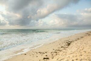 paradis strand med vit sand och handflatorna. diani strand på indisk hav miljö av mombasa, kenya. landskap Foto exotisk strand i afrika