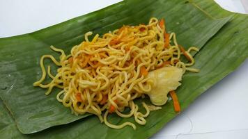 indonesiska typisk mat spaghetti isolerat bakgrund foto