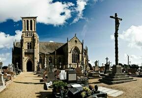 kyrka av louannec gammal lugn i cotes rustning, Bretagne, Frankrike foto