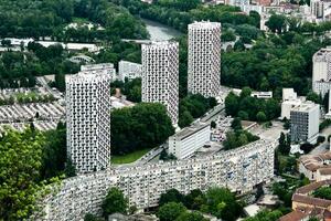 panorama- förbise av grenoble stad foto