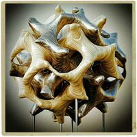 digital genererad geometrisk modern skulptur foto