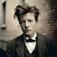 generativ ai porträtt arthur rimbaud som en modern tonåring foto