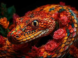 förtjusande flerfärgad fantasi orm foto