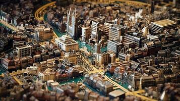 ai genererad miniatyr- paris på en moderkort foto