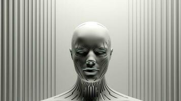 abstrakt digital mänsklig huvud ai genererad foto