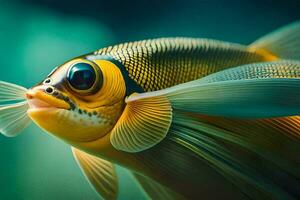 en stänga upp av en fisk med stor ögon. ai-genererad foto