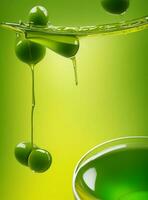 flytande elegans utforska de konst av flytande oliv olja foto