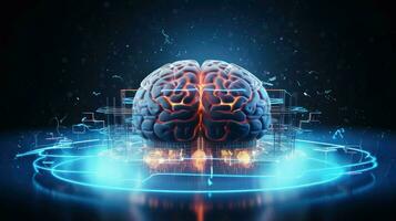 vetenskap mänsklig hjärna artificiell ai genererad foto