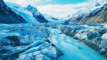 landskap arktisk glaciär floder ai genererad foto