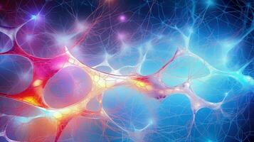 vetenskap neuroscience abstrakt molekyl ai genererad foto