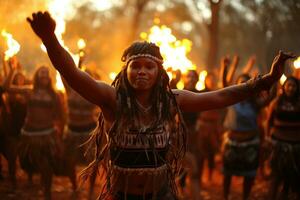 inhemsk dansa grupp utför traditionell ritualer på mänsklig rättigheter dag foto