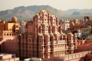 hawa mahal, de palats av vindar, jaipur, rajasthan, Indien, hawa mahal palats palats av de vindar i jaipur, rajasthan, ai genererad foto