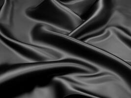 stänga upp svart silke tyg textur foto