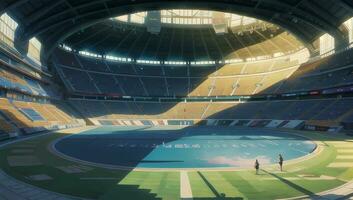 stadion sporter modern fantasi grafisk ny anime manga tapet foto