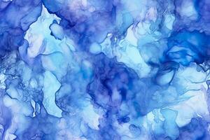 blå alkohol bläck bakgrund. abstrakt delikat vinter- säsong textur. ai generativ foto