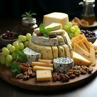 ost och mat bakgrund bild ai generativ foto