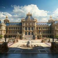 kunglig prakt avslöjande de prakt av de palats av versailles ai generativ foto