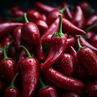 ai-genererad utsökt röd varm chili peppar mönster foto