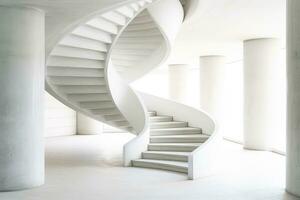 abstrakt vit grå betong arkitektur byggnad, generativ ai illustration foto
