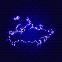 ryssland glödande neonskylt på tegelväggbakgrund foto