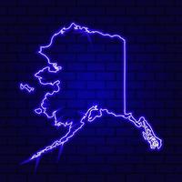 alaska glödande neonskylt på tegelväggsbakgrund foto