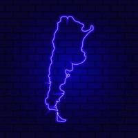 argentina neon karta på vit bakgrund foto