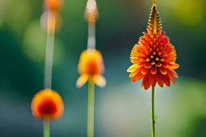 orange blommor i de trädgård. ai-genererad foto