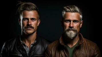 porträtt serier av män som visar av unik ansiktsbehandling hår stilar för Movember foto