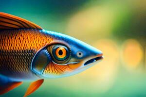 en fisk med stor ögon och en stor mun. ai-genererad foto