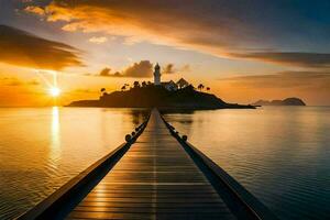 de soluppgång över de ö av phuket. ai-genererad foto