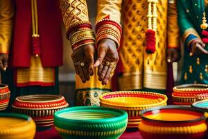 indisk bröllop ceremoni i Indien. ai-genererad foto