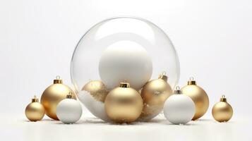 lyxig jul dekorationer med glas bollar foto