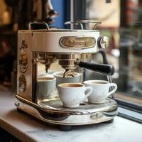 franska restaurang kaffe maskin - ai genererad foto
