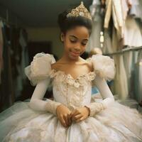 flicka ballerina porträtt - ai genererad foto