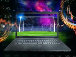 uppkopplad fotboll slå vad och analys och statistik för fotboll spel foto