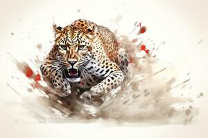 abstrakt tiger med komplex rörelse och dimmig Färg, generativ ai illustration foto
