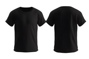 herr- svart t-shirt mall för design attrapp och skriva ut. generativ ai foto