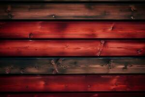 vibrerande röd trä- plankor bakgrund - rustik textur för design och kreativitet. skapas med generativ ai foto