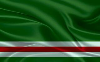 3d vinka realistisk silke nationell flagga av tjetjenska republik av ichkeria. Lycklig nationell dag tjetjenska republik av ichkeria flagga bakgrund. stänga upp foto