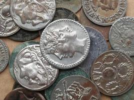 forntida romerska och grekiska mynt foto
