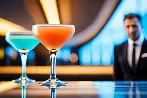 cocktail på de bar. ai-genererad foto