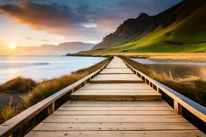 de promenaden i de faroe öar. ai-genererad foto