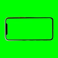 app demonstration mockup. realistisk mobil telefon ram endast, attrapp med grön krom nyckel skärm, mobiltelefon app mall. foto