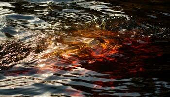 natur vatten Vinka speglar abstrakt skönhet i en lugn scen genererad förbi ai foto