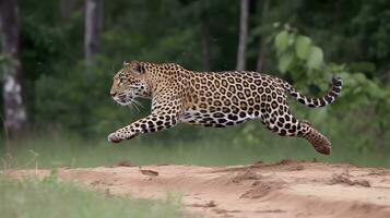 leopard löpning i de skog foto