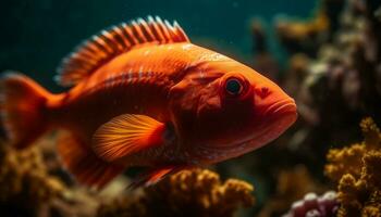 färgrik clown fisk simning i en vibrerande under vattnet rev paradis genererad förbi ai foto