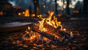 flamma brinnande ljus, natur inferno, lysande glödande kol i mörk vinter- genererad förbi ai foto