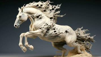 abstrakt häst med komplex rörelse och dimmig Färg, generativ ai illustration foto